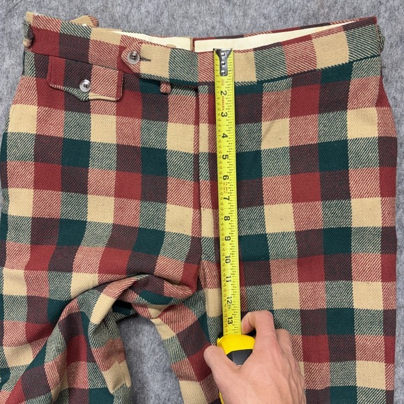 True Vintage 1970s Saks Fifth Avenue Wool Trouser Pants Tartan Plaid Buckle Back - Picture 9 of 13